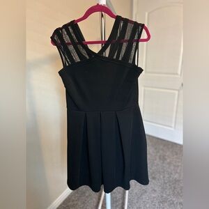 Enfocus Studio Black Mesh Detail Dress